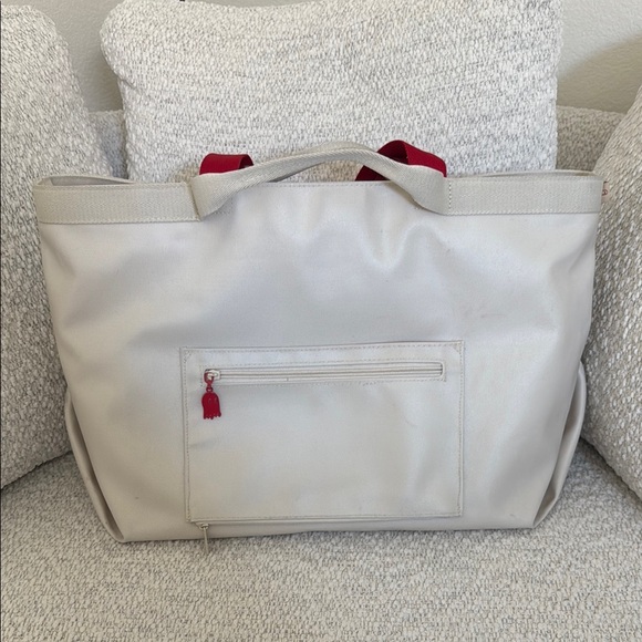 BEIS Cream Tote with Red Text - Picture 3 of 9